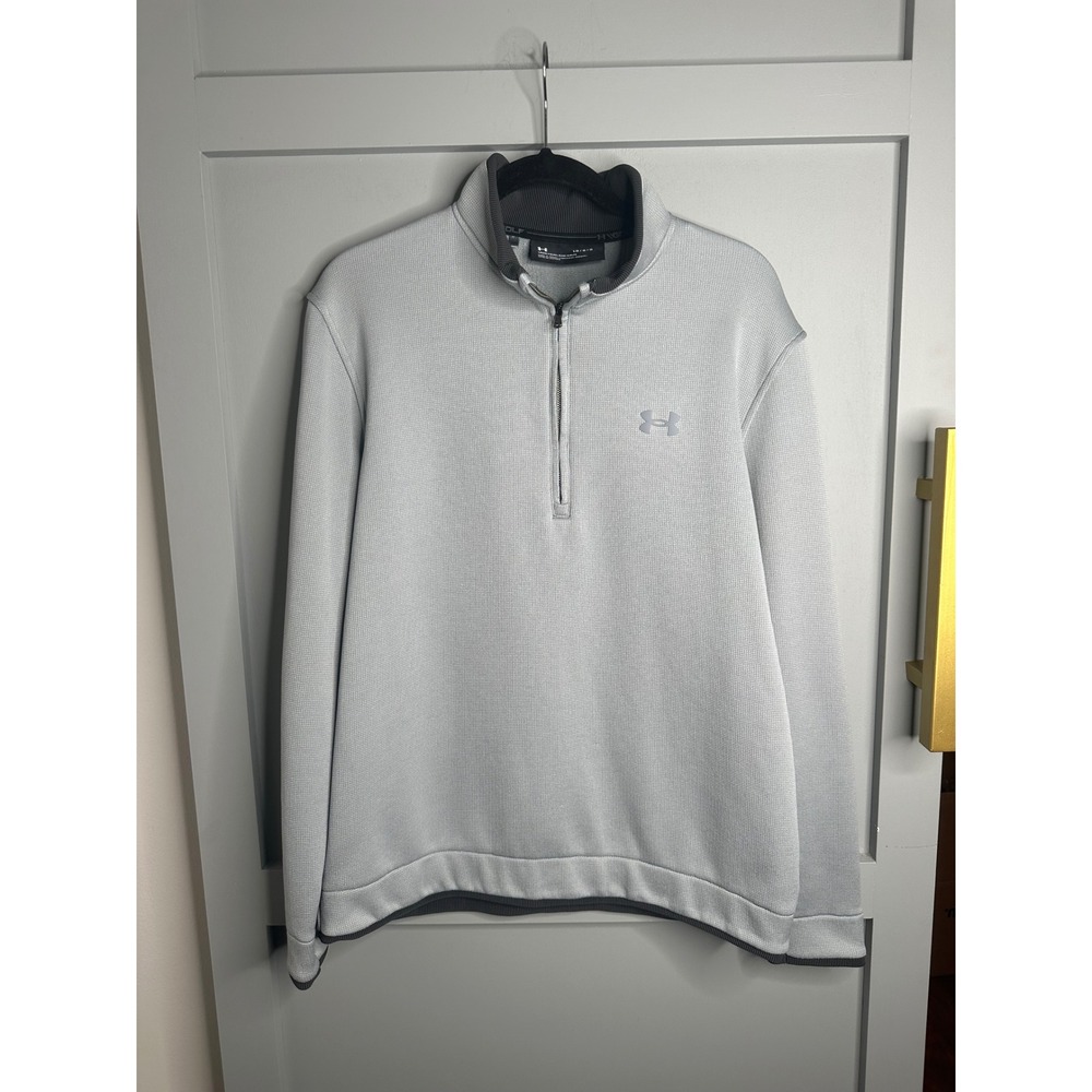 Under Armour Golf Pullover Mens Large Gray 1/4 Zip‎ Long Sleeve Top